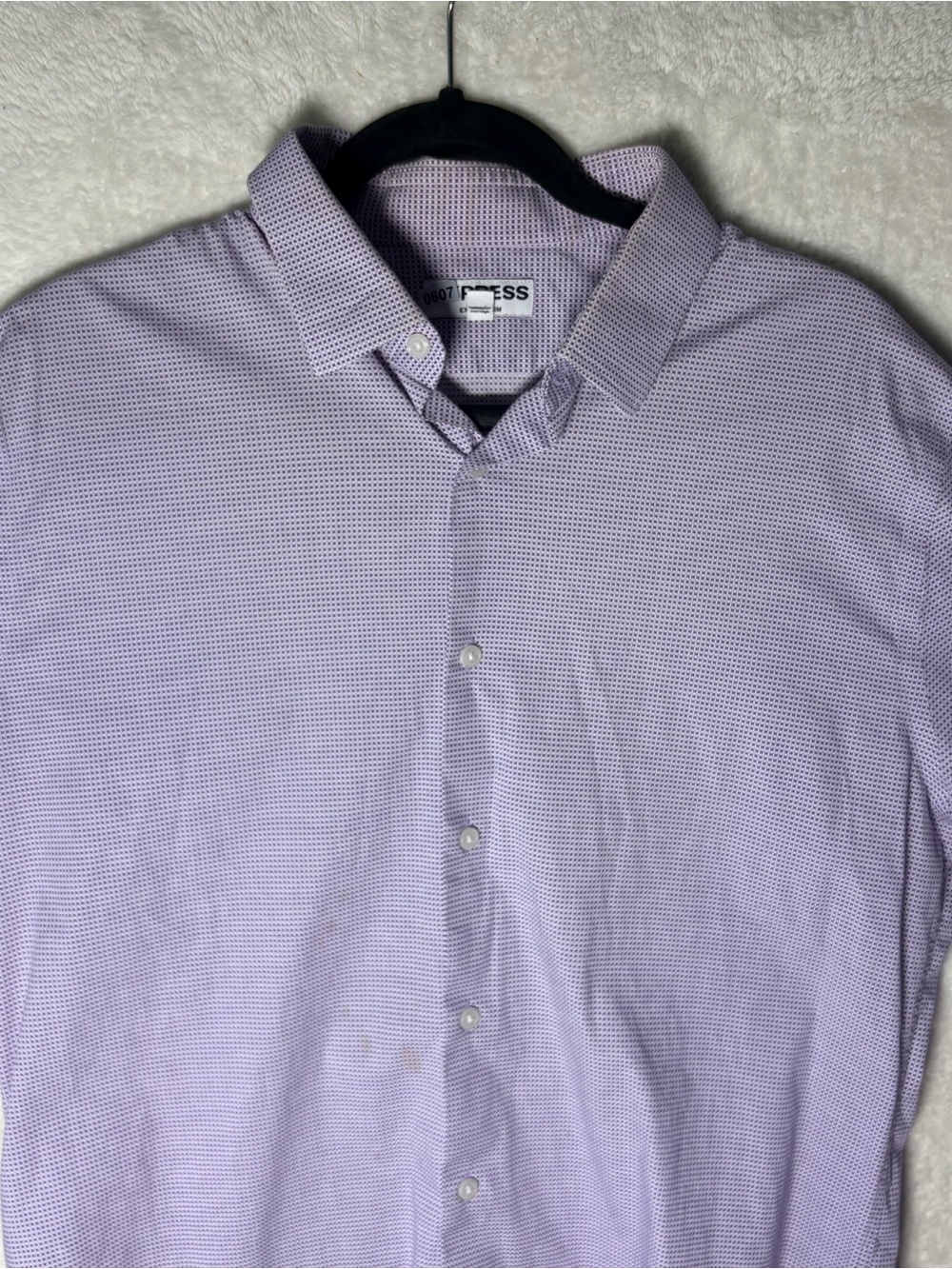 Express Men's Light Purple Micro-Pattern Dress Shirt extra slim XL 0607